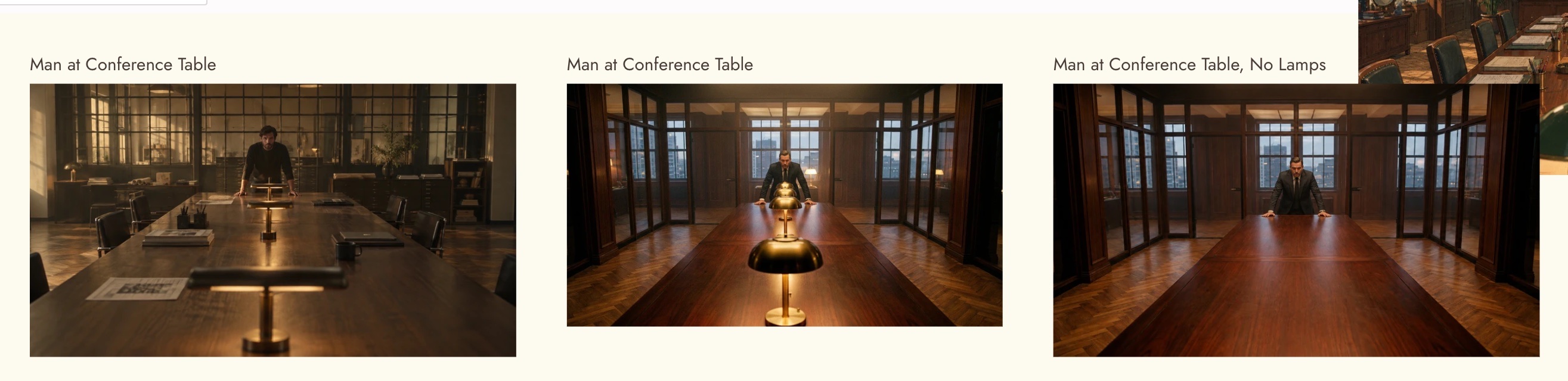 The Flick canvas section where the blockout results were compared, with a GPT Image 2.5 frame next to a Nano Banana Pro frame of the man at the conference table