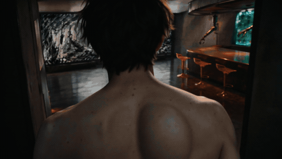 A motion test that revealed a problem, from the Flick residency film Xenogenesis: the camera drifts as the character crosses to the fridge, and the action reads less clearly than in the still. The team learned this from one 15 second clip, before building the rest of the scene.