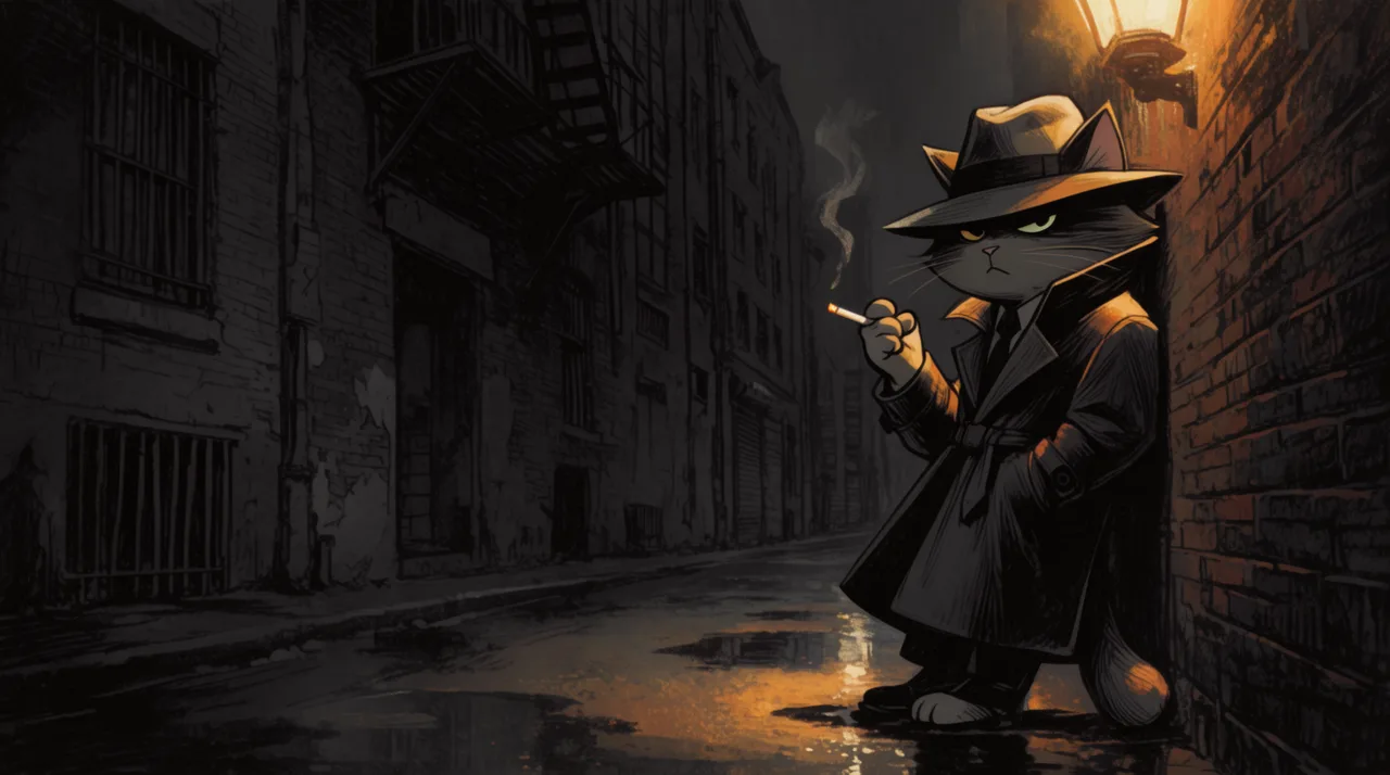 Noir-Detektiv-Katze