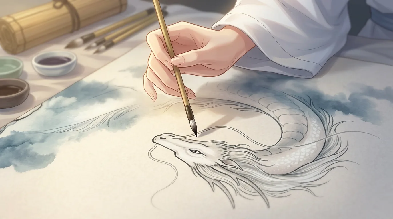 The brush over the dragon, from Finishing Touch