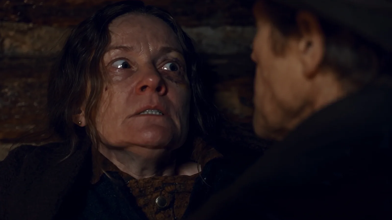 Face to face in the dark cabin, from Sonny's worth