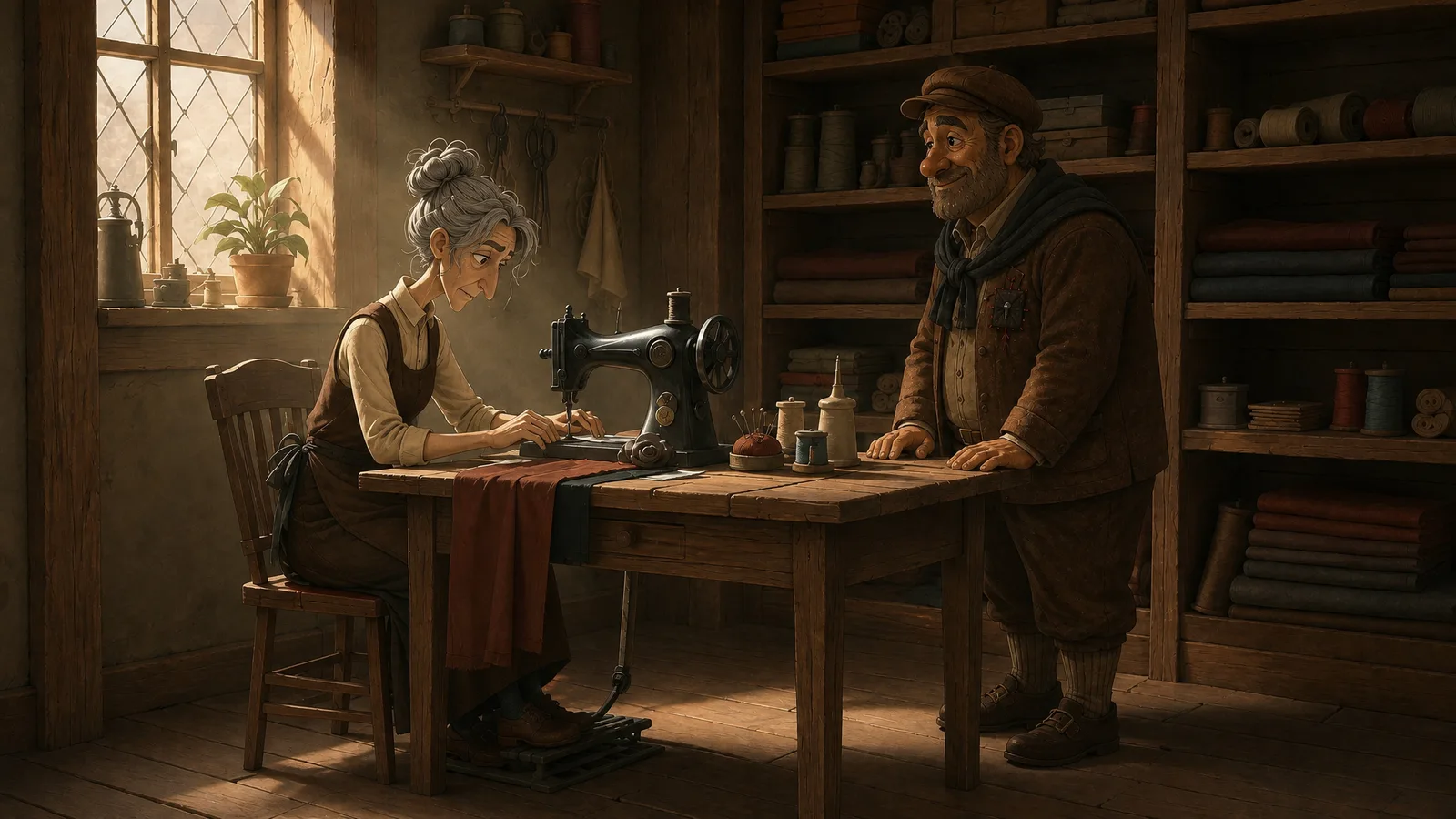 The tailor and her visitor, from Happy Souls Alive