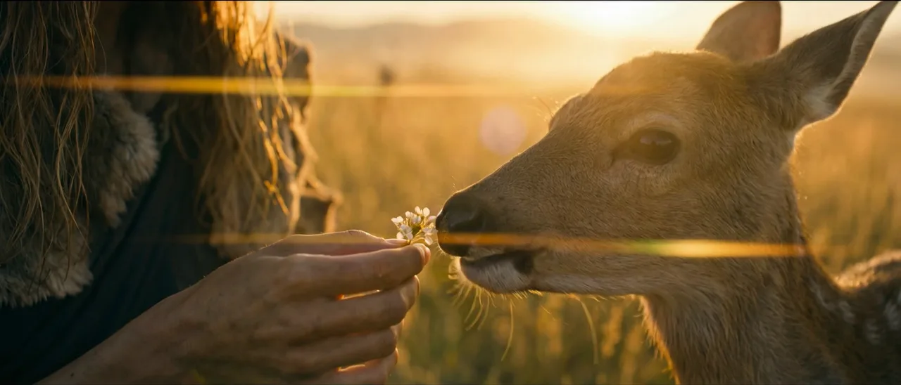 Offering a flower to the fawn, from What is Art?