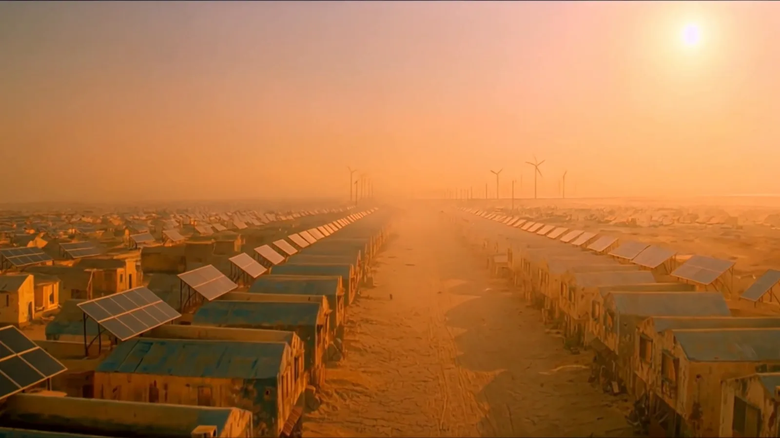 Solar roofs in the desert haze, from Drop of Water