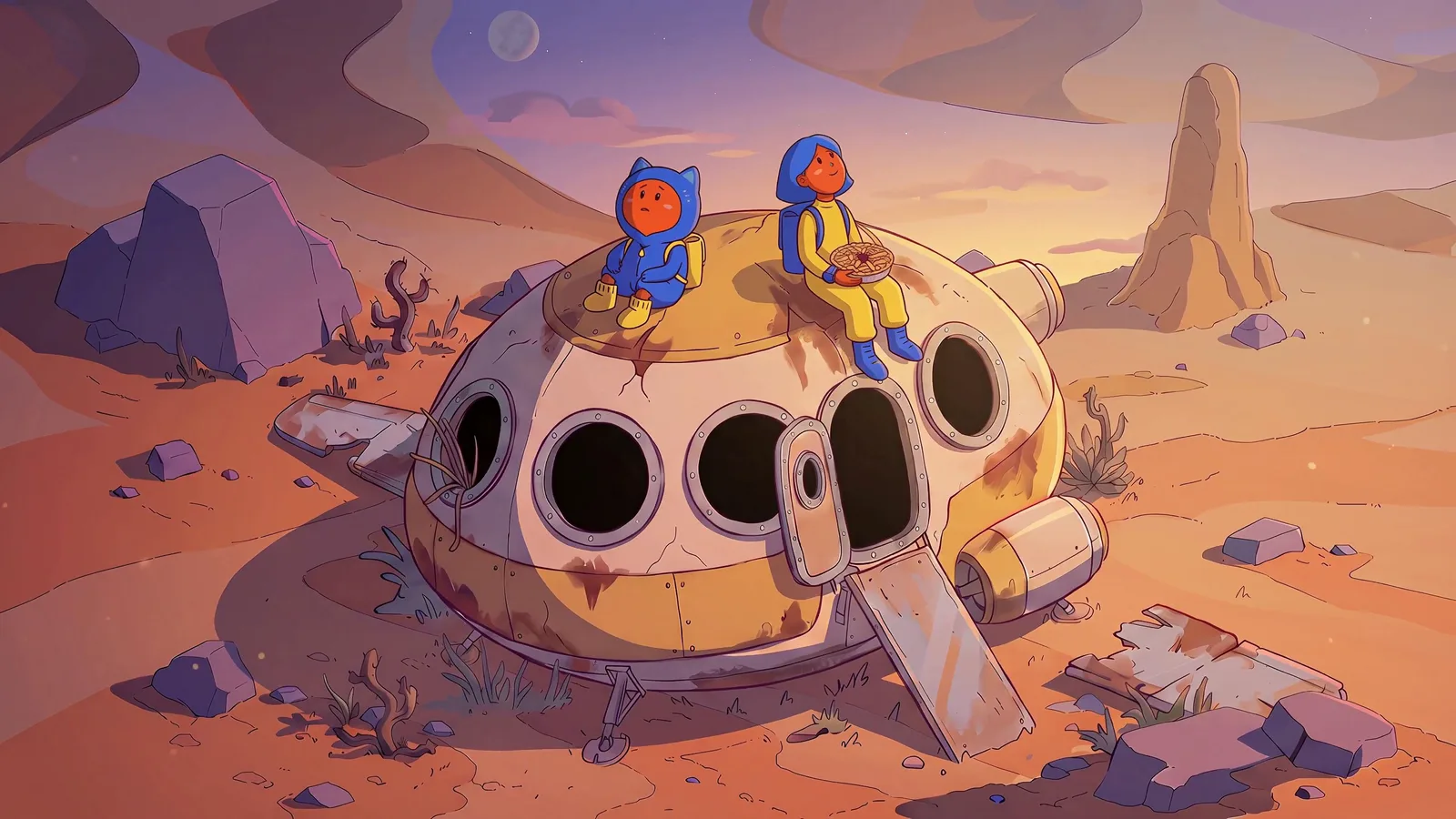 Sitting on the crashed ship, from Mila & Sasa