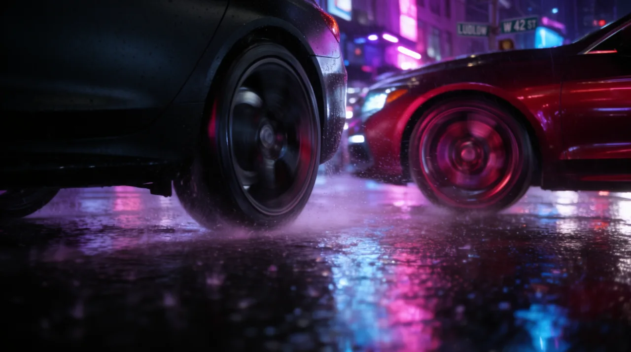 Corsa di strada al neon, Notte